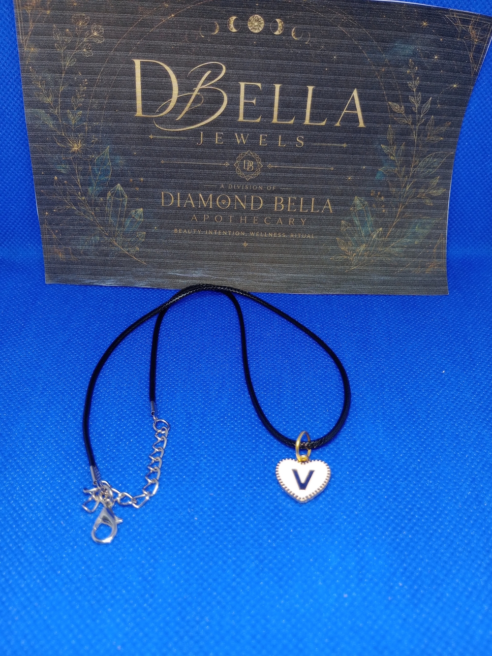Initial V Charm Necklace